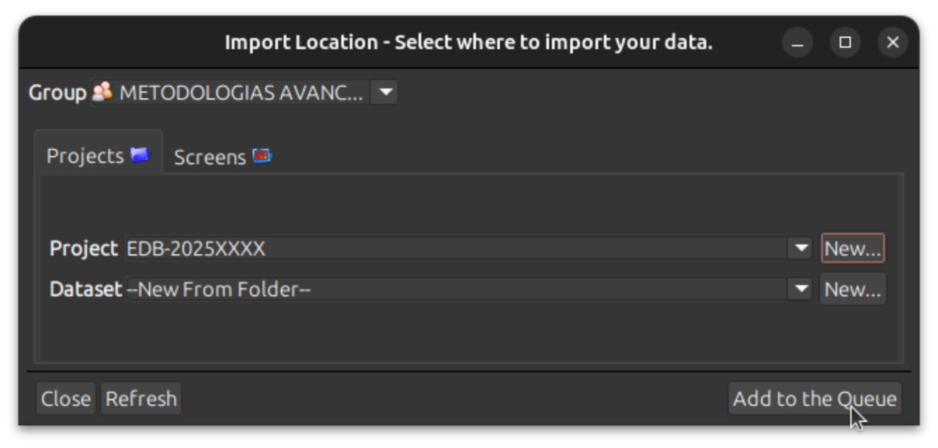 OMERO.insight add to queue