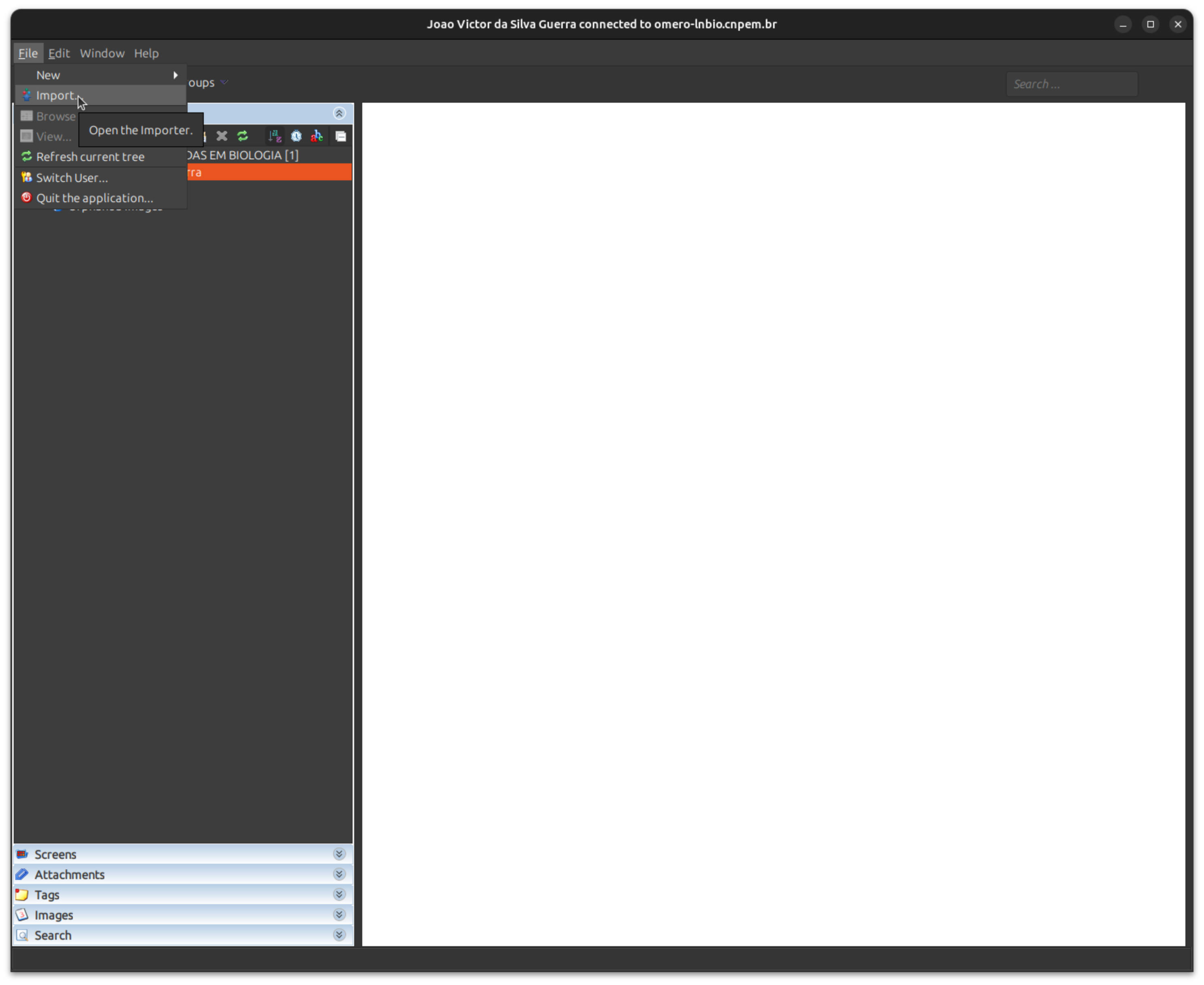 OMERO.insight import menu